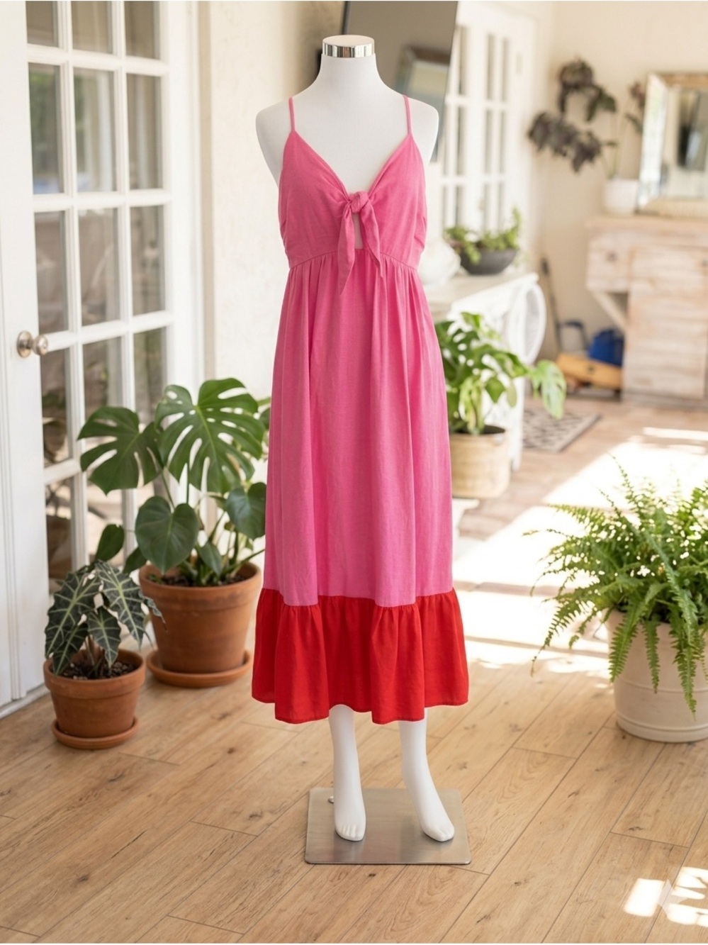 Tabitha Brown Bright Pink Casual summer Dress in medium